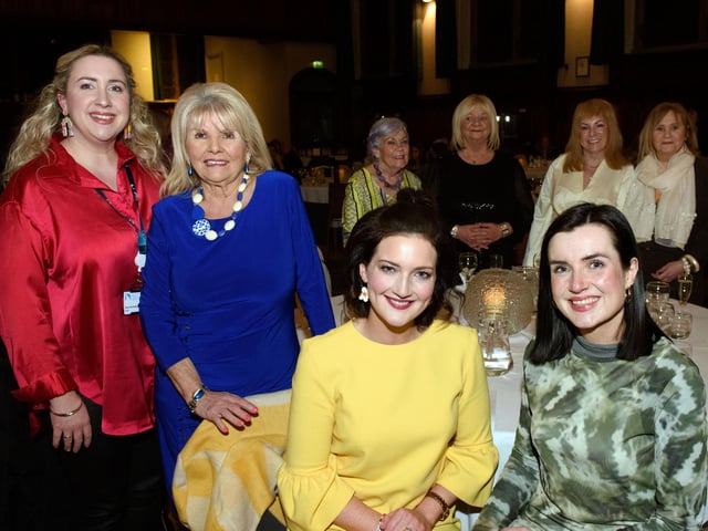 The Mayor Councillor Sandra Duffy hosted an evening to mark International Womens Day in the Guildhall which included a performance by Colmcille Ladies Choir, an address by Mary Keogh and a comical speech by Charmaine O’Donnell compered by Jeananne Craig. Picture Martin McKeown. 08.03.2