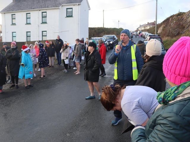 Malin Head Community Christmas Day Swim at Portmor Beach.