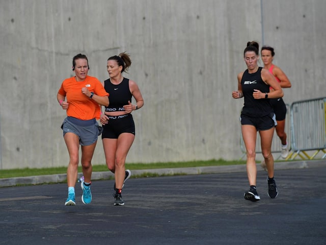 Competitors in the Maiden City Hyrox 3.0 Fitness Challenge held at Sean Dolans GAC on Saturday. Photograph: George Sweeney