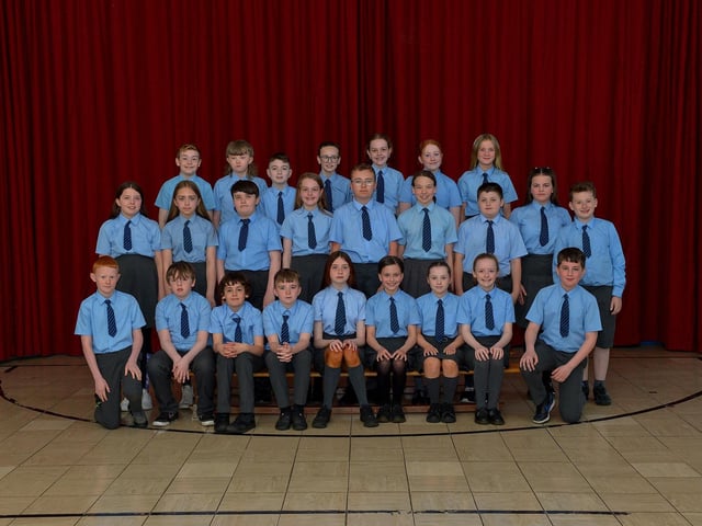 Mrs Meehan’s P7 leavers class at St Anne’s Primary School. Photo: George Sweeney. DER2320GS – 54
