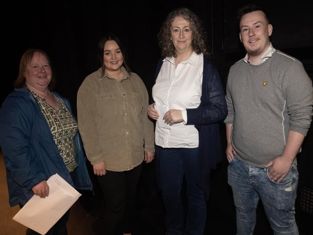 Mary Holmes, CEO, Churches Trust pictured after last week's pageant 'The Life of Sainit Columba' with, from left, Wendy McCloskey, Churches Trust.