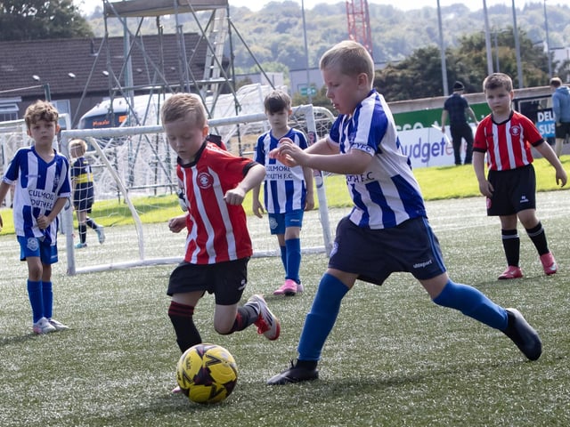 Action from one of the games in the Ryan McBride Cup at Brandywell. (Photos: Jim McCafferty Photography)