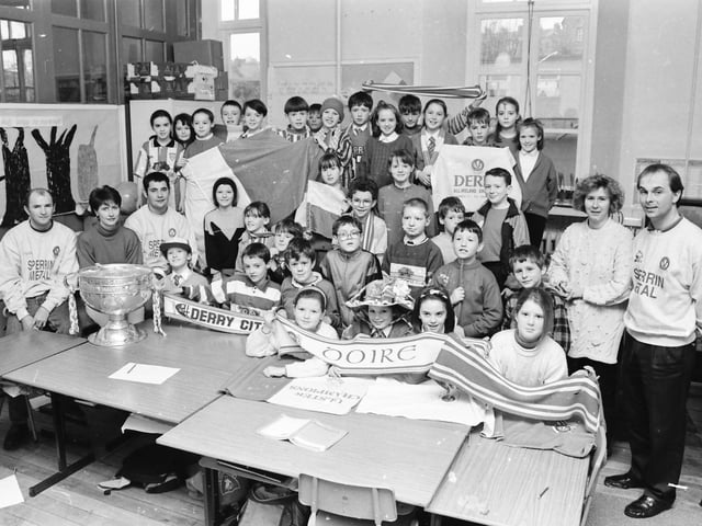 Sam Maguire Cup at St. Eugene's.