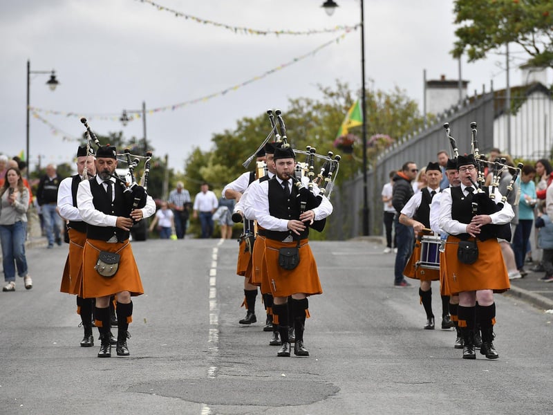 The Sion Mills Pipe Band took part in the Clonmany Festival Parade held on Sunday afternoon. Photo: George Sweeney