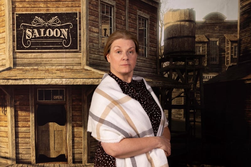 Una Culkin as Aunt Eller in LMS' production of Oklahoma.