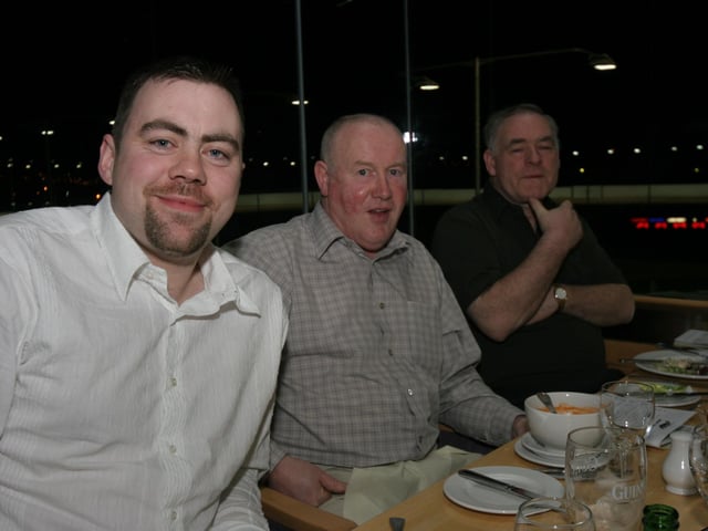 Derry and Donegal people enjoying a night at Lifford races in February 2005.