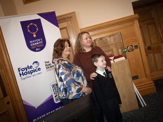 Posing for a photo with the Mayor, Patricia Logue on Thursday morning.