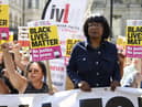 Labour MP Diane Abbott attends a Stand Up to Racism rally outside Downing Street. Picture: Hollie Adams/Getty