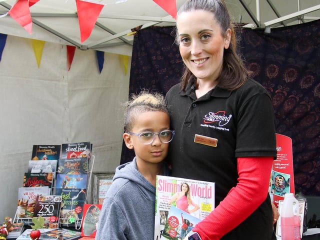 Tabitha and her son Abraham at the Sliming World stand at The Eglinton Annual Show. (Photo - Deirdre Heaney, nwpresspics)