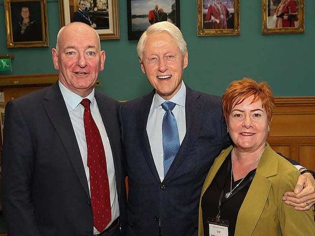 Bill Clinton with Mark and Jackie Durkan