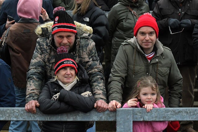 Fans in Celtic Park for the Derry v Tyrone game on Sunday. Photo: George Sweeney