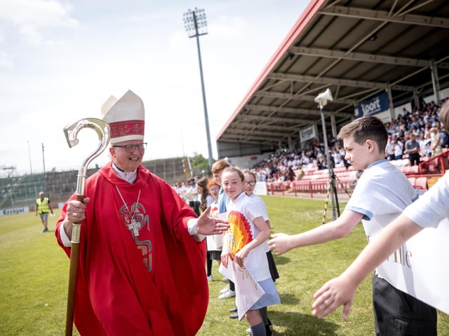 The annual Fan the Flame mass was celebrated recently in Celtic Park for pupils who recently made their confirmation.