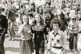 People enjoying the Shantallow Community Celebration in the summer of 1975.