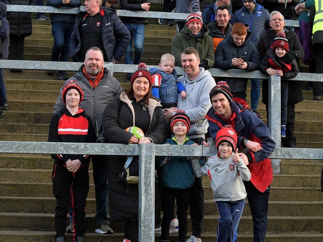 Fans in Celtic Park for the Derry v Monaghan game on Saturday. Photo: George Sweeney