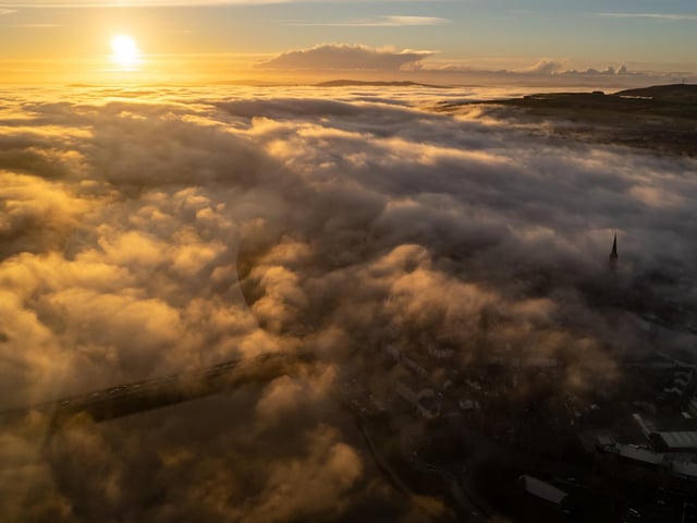 A series of pictures of the Thursday morning's fog above the city of Derry. Pictures by Ronan Mc Monagle Photography
