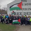 Pro-Palestinian demonstrators at Free Derry Corner.
