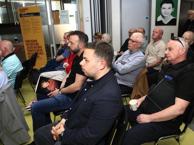 A section of the audience including Foyle MP Colum Eastwood and Colr. Pat Murphy.  (Photo - Tom Heaney, nwpresspics)