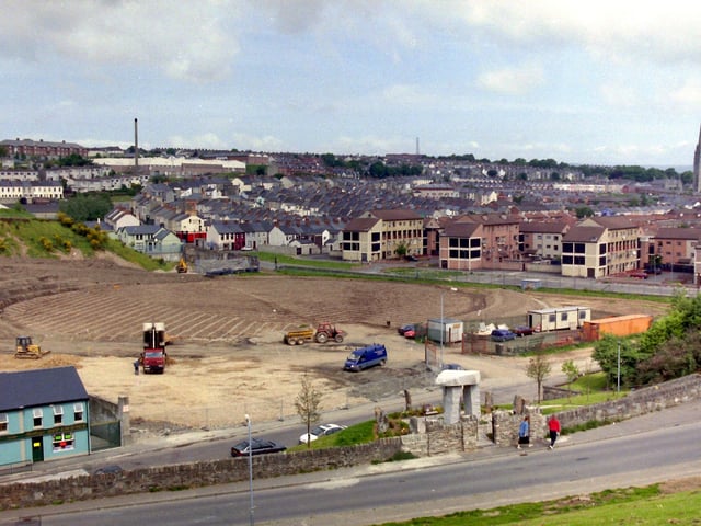 The Gasyard site under development back before the centre was built. Hugh Gallagher.