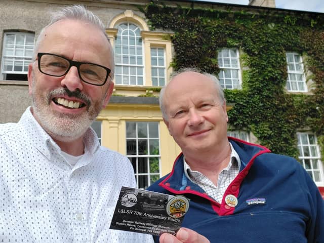 Niall McCaughan (Donegal Railway Museum) and Sir Anthony McFarland.