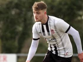 Former Derry City academy prospect Bobby Deane, pictured playing for Dergview last season, has signed his first pro deal with Glenavon.