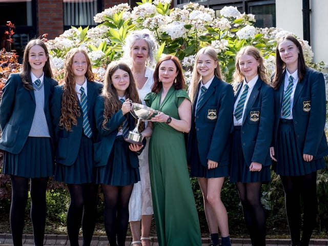 Katy Creagh, Sarah Hunter, Holly Hutcheon, Ms S. Mallett (Principal), Professor S. O’Neill (Guest Speaker), Anne McGinley, Aoife Mullen, Ava Roddy.