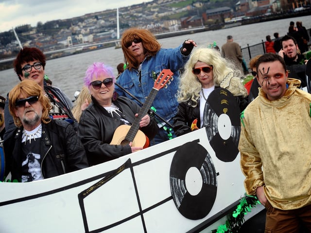 The Cosy club float pictured getting ready for the St Patrick's Day parade in Derry. (1803SL37)