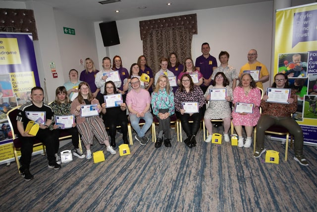 Project 21 group enjoying their evening and receiving their prizes on Tuesday night at the Waterfoot Hotel.