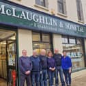 The end of an era. From left, Liam McLaughlin, Seamus McLaughlin, Dessie McLaughlin, Mary McLaughlin, Martin Johnston and Julie Dawson, outside the famous McLaughlin & Sons hardware store in William Street.