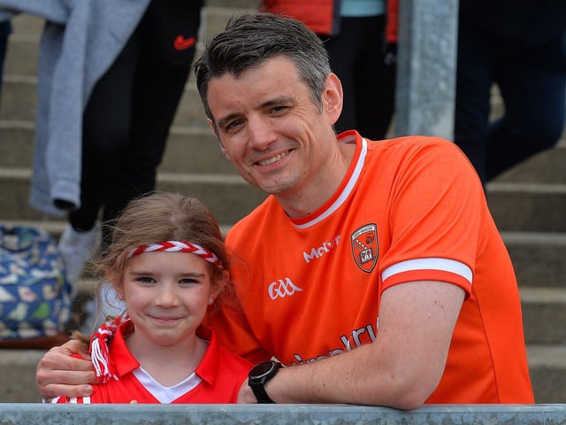 Fans in Celtic Park for the Derry v Armagh game. Photo: George Sweeney