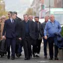The dispute returns to Belfast High Court. Garvaghy Road residents, including their spokesperson Breandán Mac Cionnaith and their legal team, arrive at the court. Picture by Jonathan Porter/PressEye