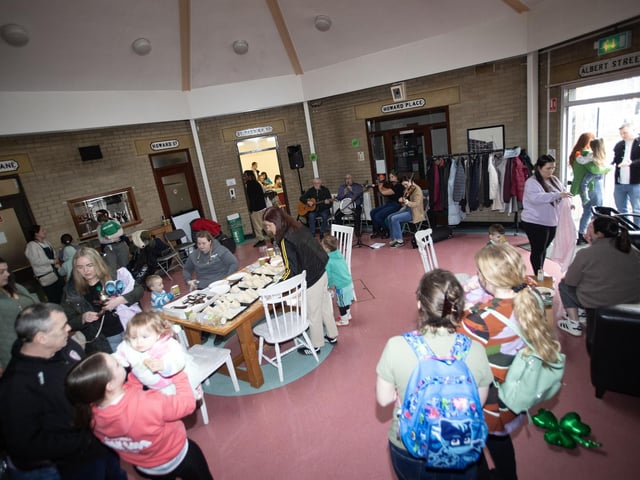 A busy Pilot's Row Centre for Saturday's Feile 'Springtime Shenanigans'. : .