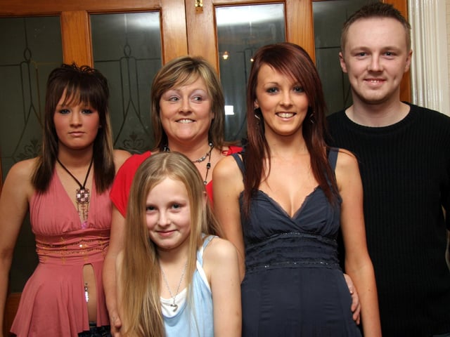 Cealach pictured with her (mum) Myra, sisters Victora,Toni,and brotherFrank on the occasion of her 18th birthday.0010JML : Parties and nights out in Derry and Donegal in February 2006.