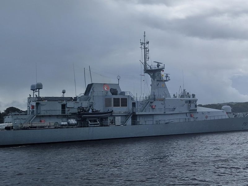 The Irish Army Offshore Patrol Vessel LÉ Samuel Beckett was spotted in the River Foyle Quay docks on Friday, September 12. Breaking from tradition, the LÉ SAMUEL BECKETT marks a new era for Irish Naval Service ships. Traditionally named after mythical Irish heroes, this vessel honours a world-renowned Irish playwright and author.