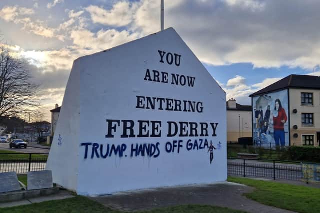 The message on Free Derry Corner.
