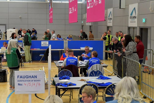 The count centre at Foyle Arena.