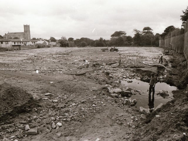 Damage to Cockhill Celtic football pitch by River Crana flooding.