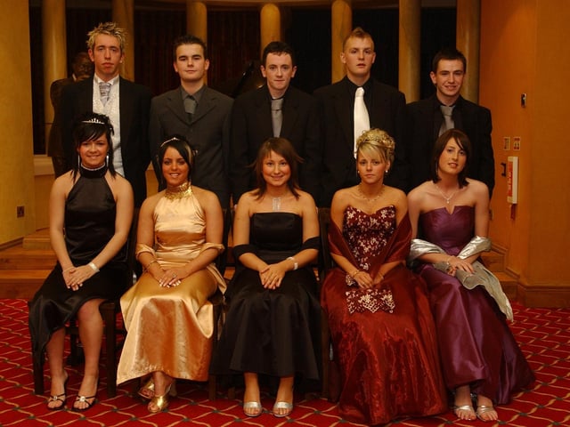 Seated from left, Sarah McNaught, Colleen Mould, Kimberley Donnachie, Sara McGinley, and Laura Meenan. Standing from left, Emmett Deeney, Kevin Donnelly, Ruairi Dalzell, Martin Frolicc, and Jimmy Grimble. (2511PG20):.