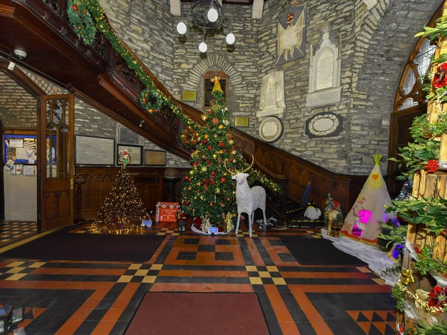 Seasonal display in the Narthex of St Columbs Cathedral forms part of the annual Christmas Festival.  Photo: George Sweeney