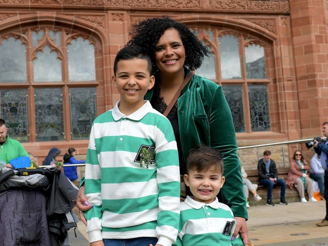 Laura Doherty and family members at the St Patrick’s Day parade. Photo: George Sweeney