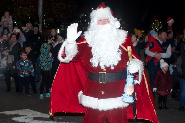 Santa Claus leading the celebrations.