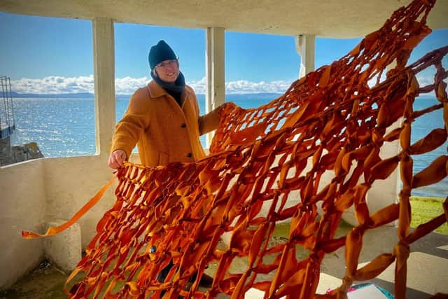 Lisa Collomb's woven installation (Bath Green).