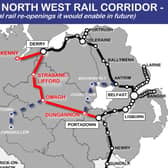The proposed new connections on the rail network.