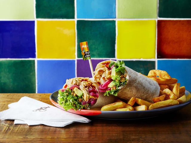 Fully Loaded Wrap, 897kcal, £9.75 on its own / £15.25 two regular sides