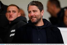 Coleraine manager Ruaidhrí Higgins during the recent Derry City versus Shamrock Rovers game at The Ryan McBride Brandywell Stadium.