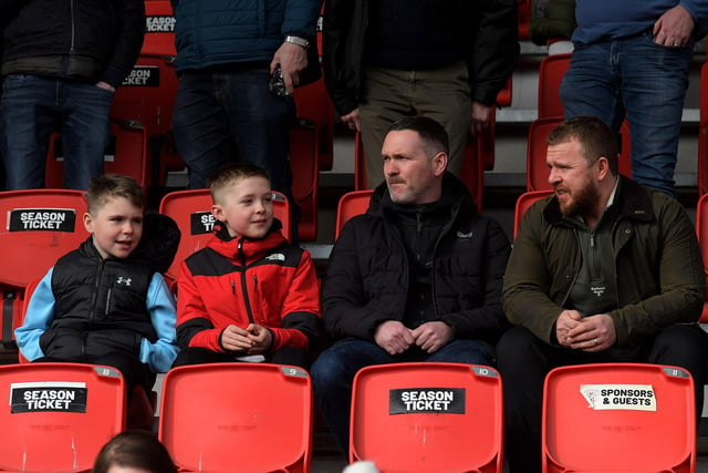 Fans at the Brandywell for Institute’s game against Linfield. George Sweeney