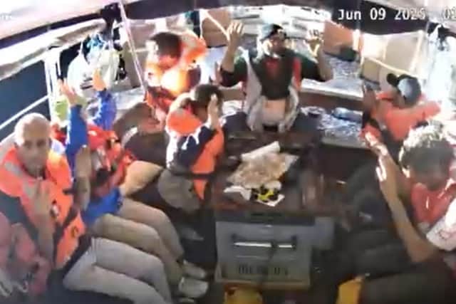 Footage from the Madleen as the Israeli forces approached has been shared by the Freedom Flotilla Coalition.