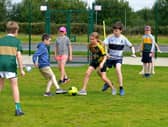 Soccer game underway at the Broadbridge Primary School Summer Scheme. Photo: George Sweeney.  DER2232GS – 032