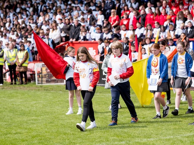 Participants at the Derry Diocese Fan The Flame annual Mass 2025 in Celtic Park.