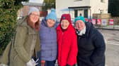 Mary Kelly with her daughter, Sr Maire O Hara and SN Fiona Doherty and Edel Barr, representing the Acute Care At Home Team on the picket line at Gransha.