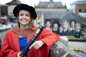 Sara Booth received an honorary doctorate from Ulster University in Derry on Thursday.